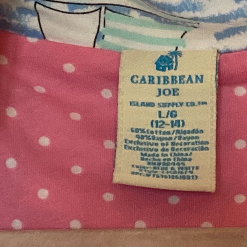 2pc Pajama Set Caribbean Joe sz 12-14 - Picture 3 of 8